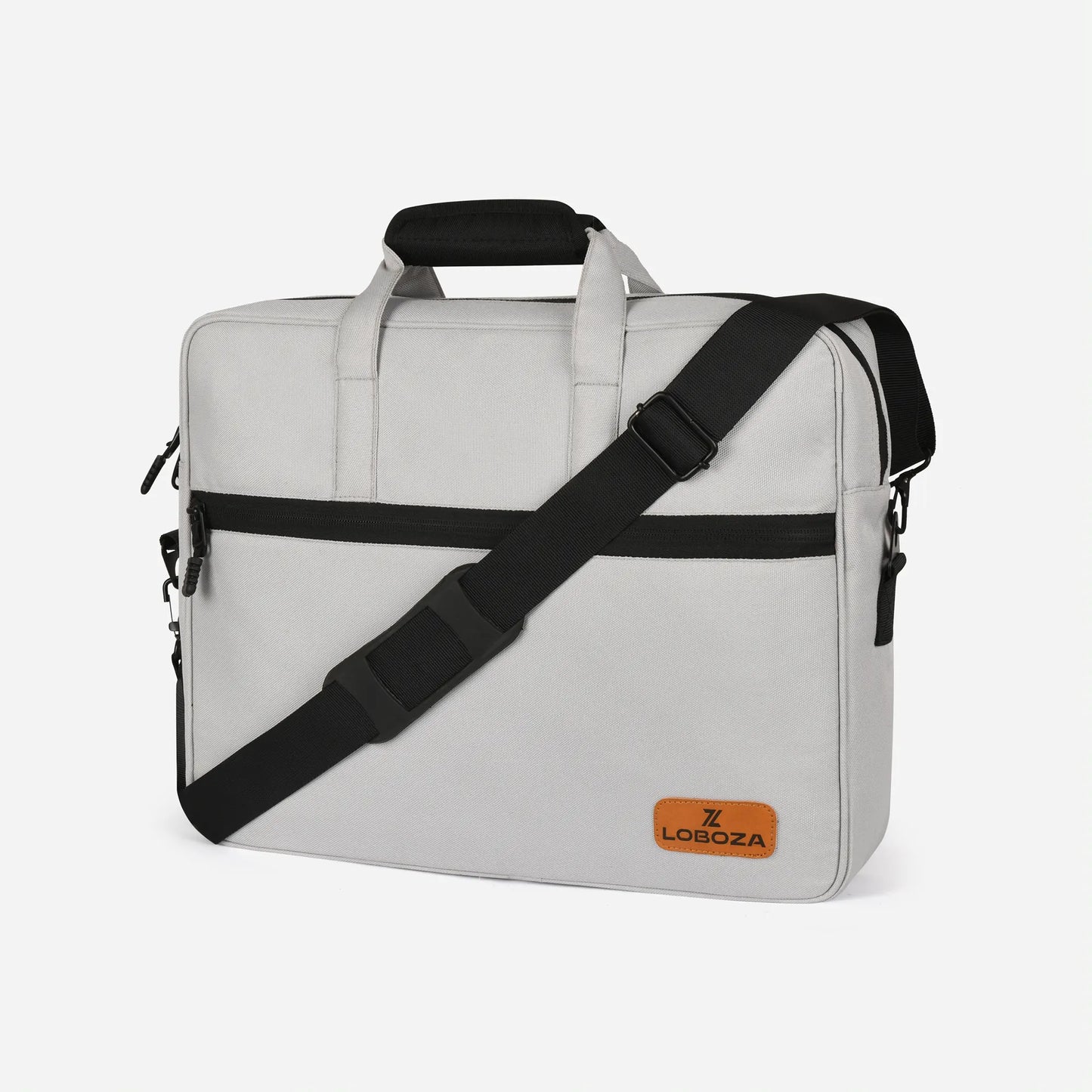 Loboza Laptop Messenger Bag in Light Gray