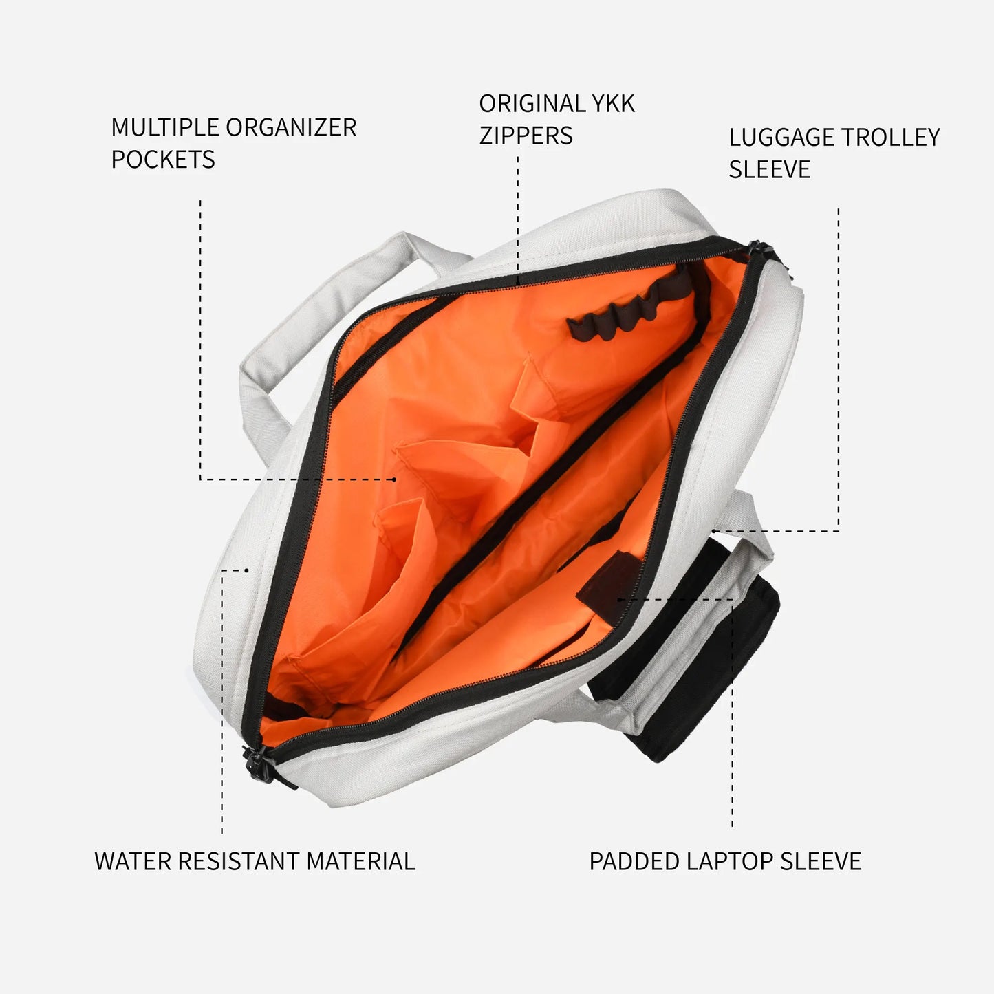 Loboza Laptop Messenger Bag in Light Gray