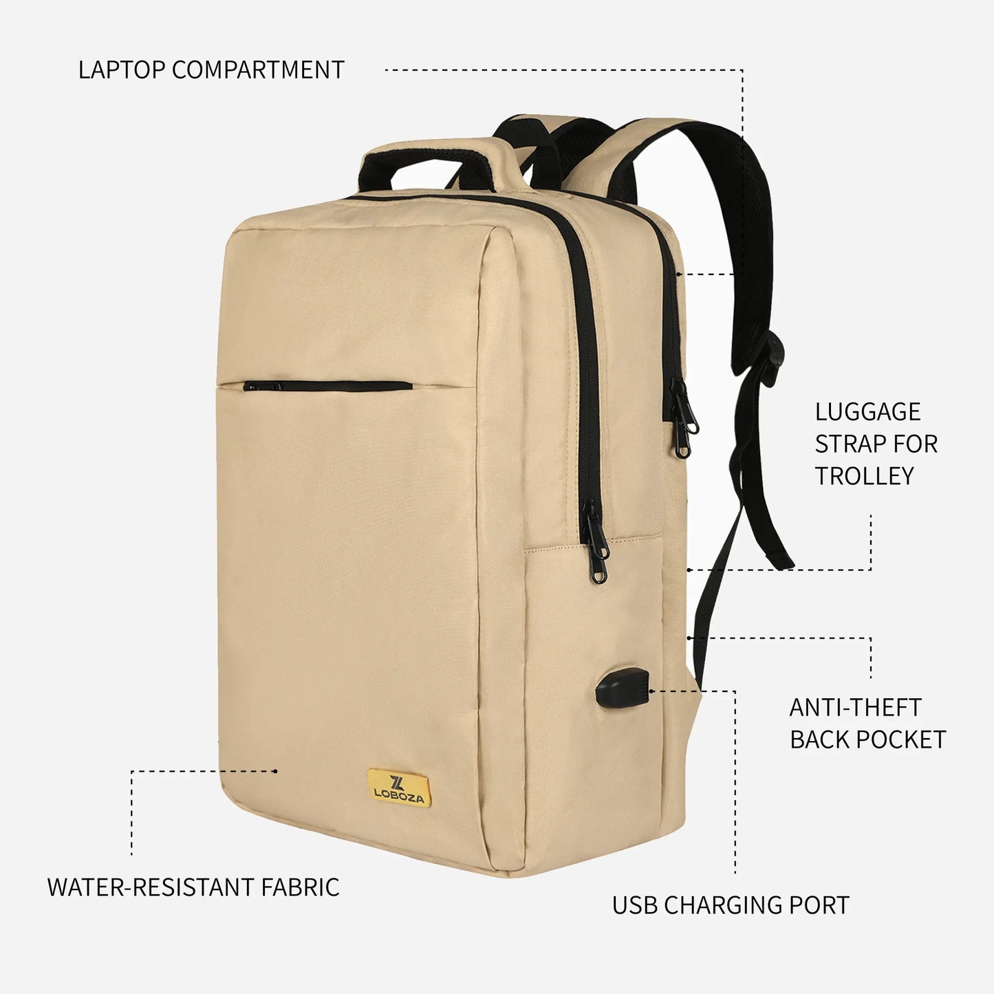 Loboza Safari Pro Backpack - Khaki/Beige