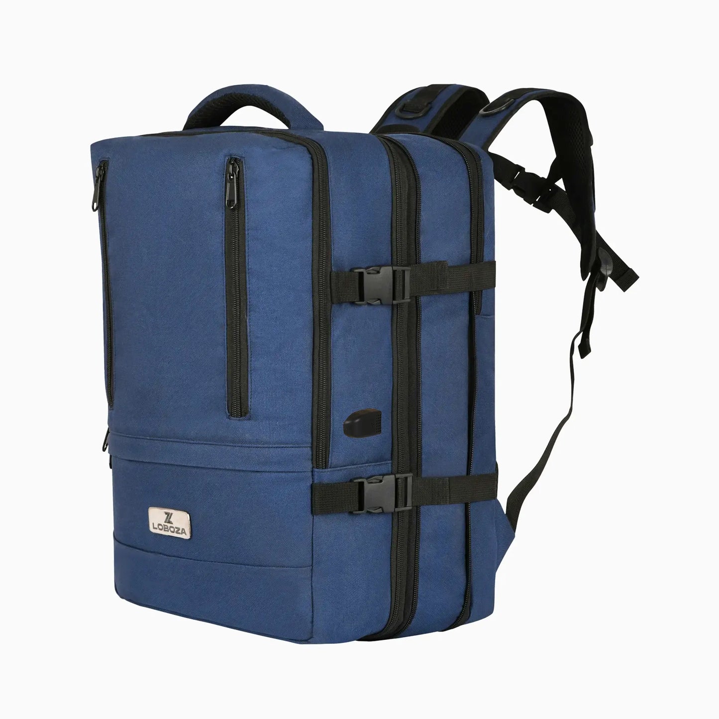 Loboza Nomad Clamshell Travelling Backpack - Navy Blue