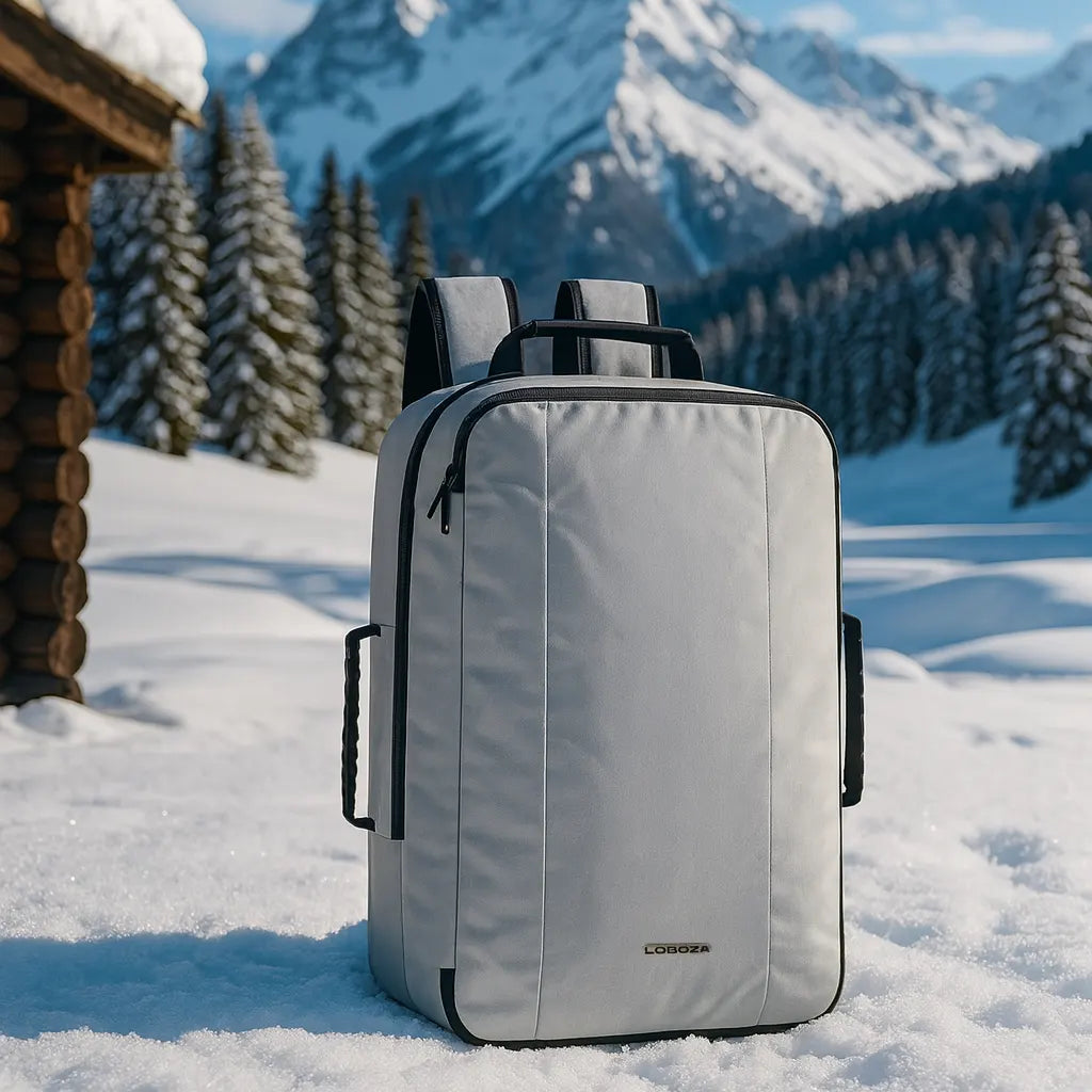Loboza Dual-Mode Messenger Laptop Backpack- Light Gray