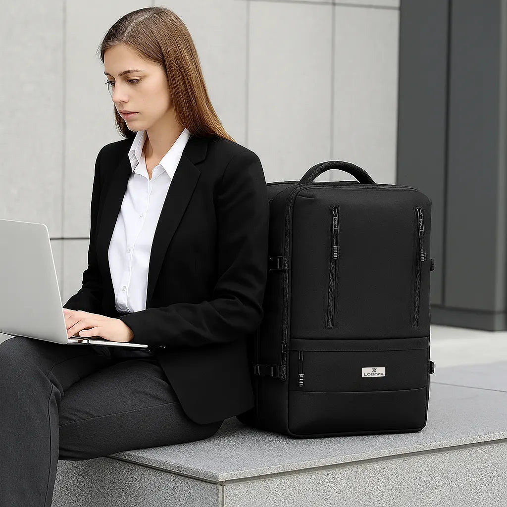 Loboza Nomad Clamshell Travelling Backpack - Black