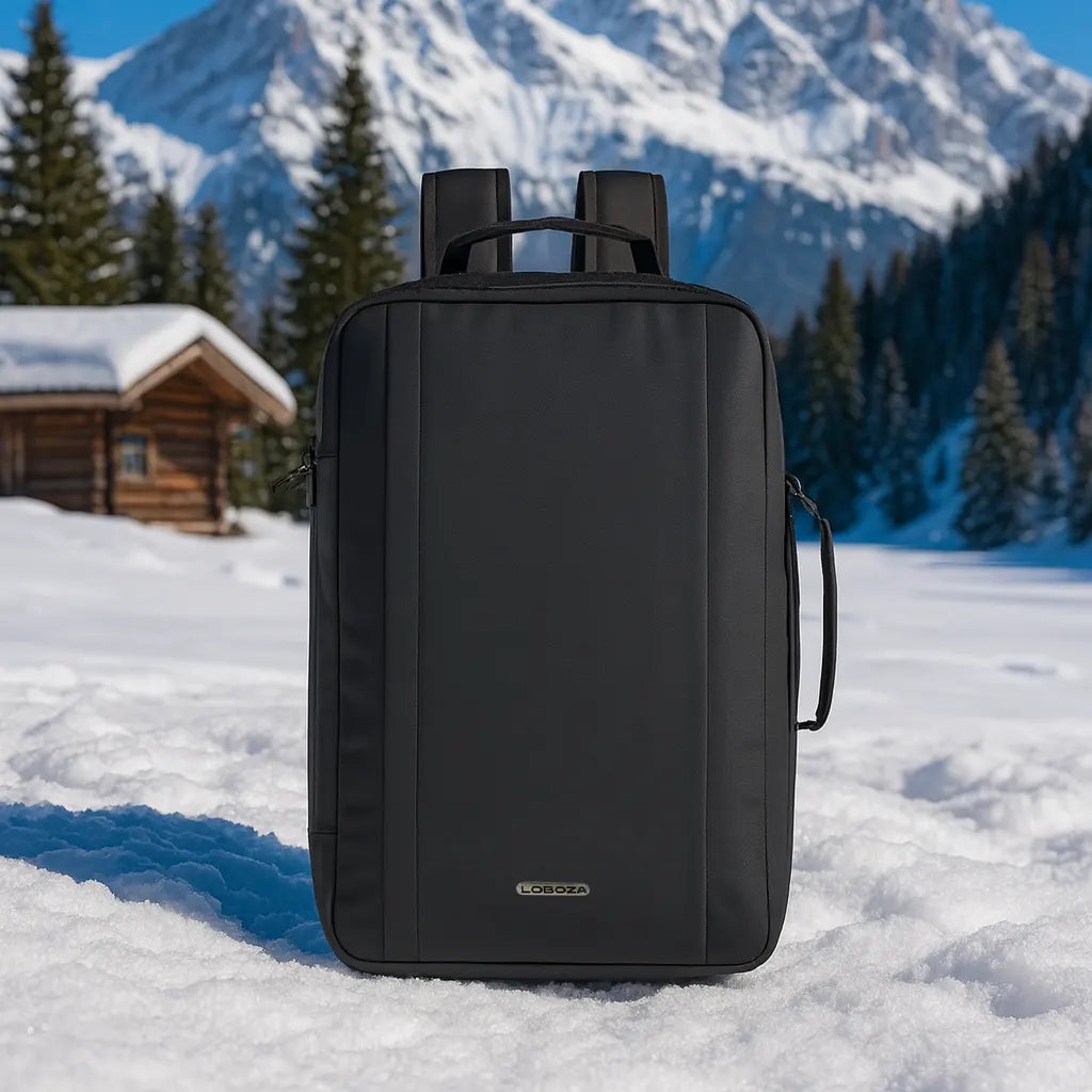 Loboza Dual-Mode Messenger Laptop Backpack- Black