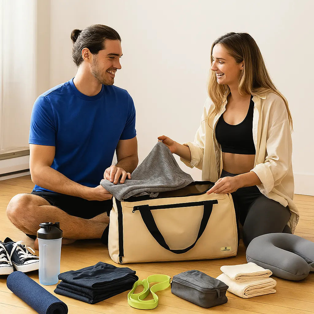 Loboza Gym & Travel Duffle in Beige