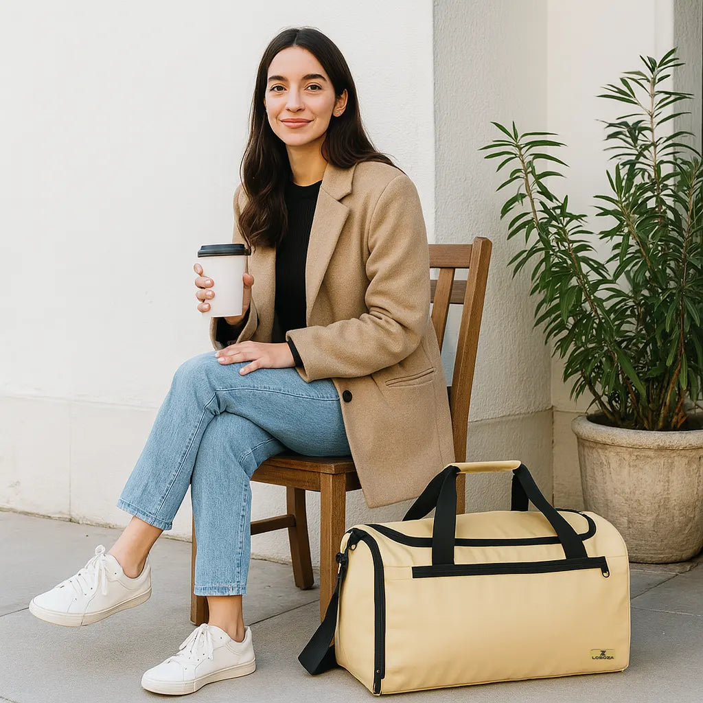 Loboza Gym & Travel Duffle in Beige
