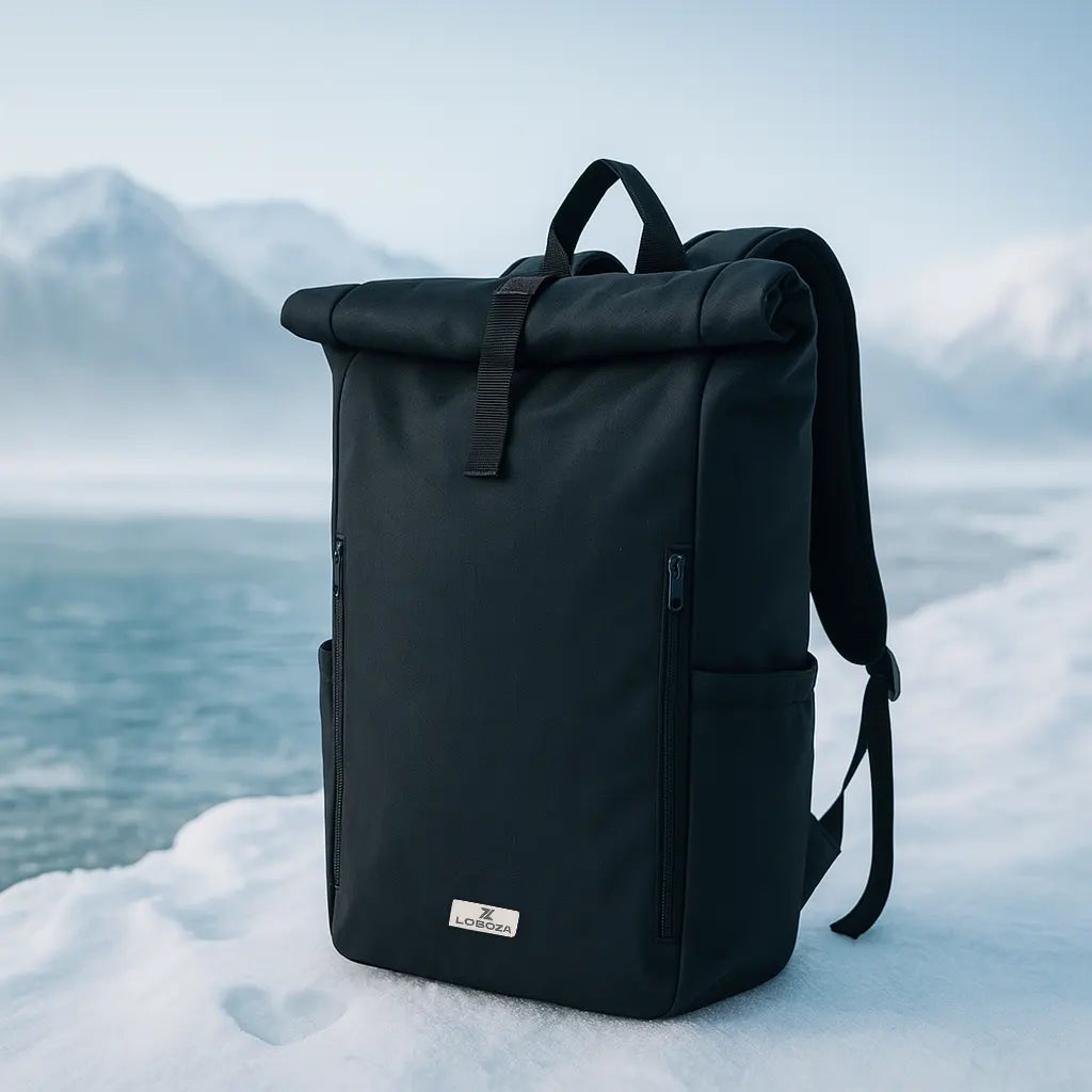 Loboza Explorer Roll-Top Backpack - Dark Navy