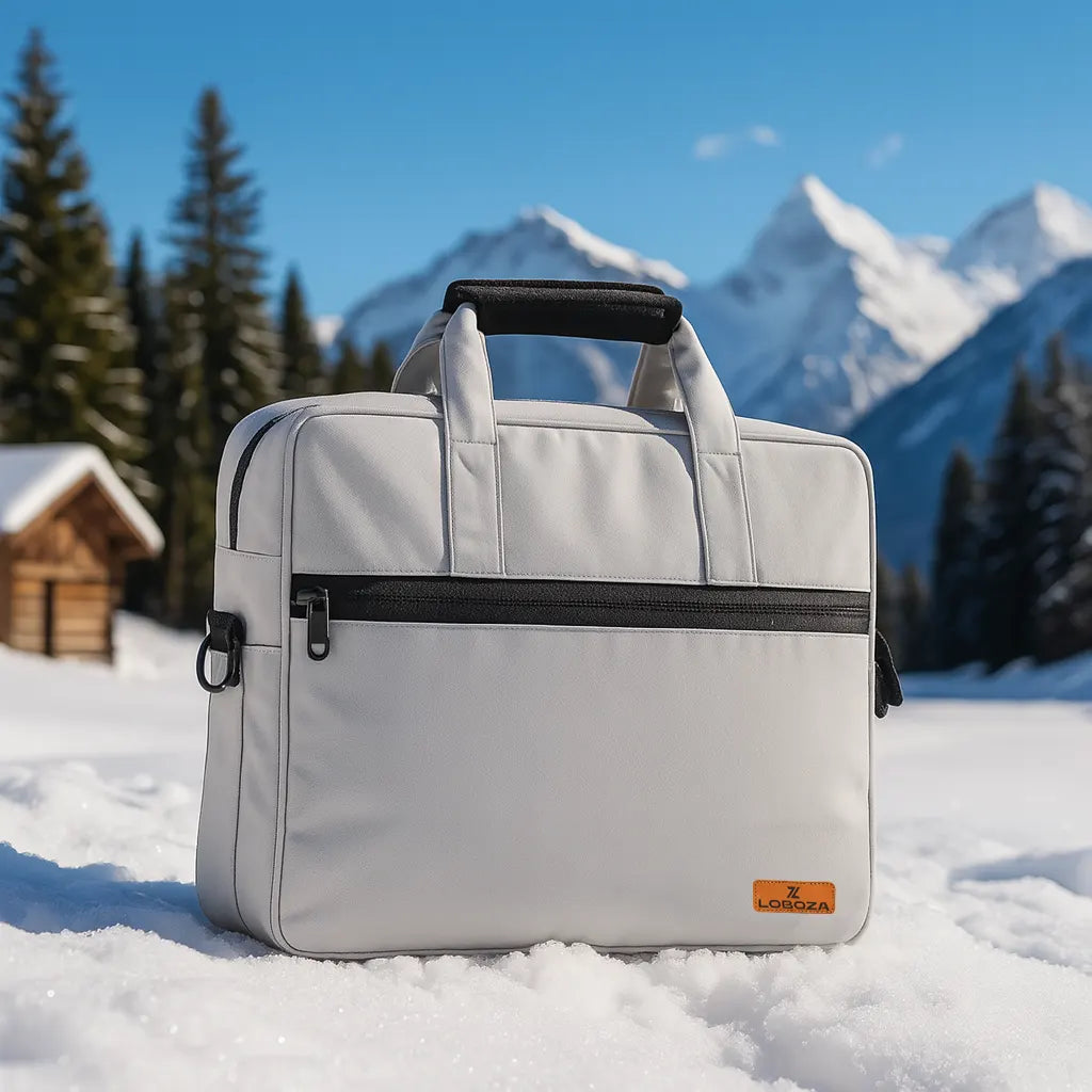 Loboza Laptop Messenger Bag in Light Gray