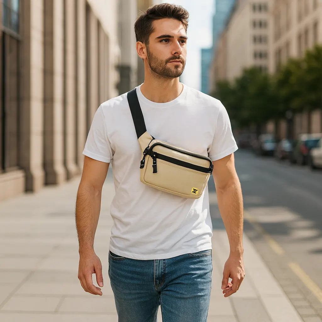 Loboza Safari Crossbody Bag - Beige