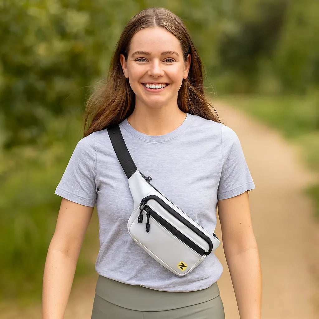 Loboza Safari Crossbody Bag - Light Gray