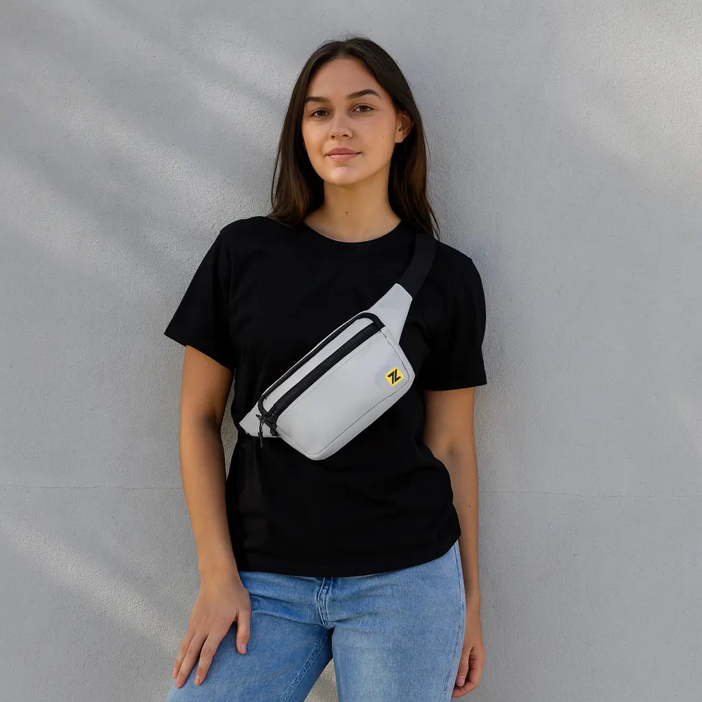 Loboza Safari Crossbody Bag - Light Gray