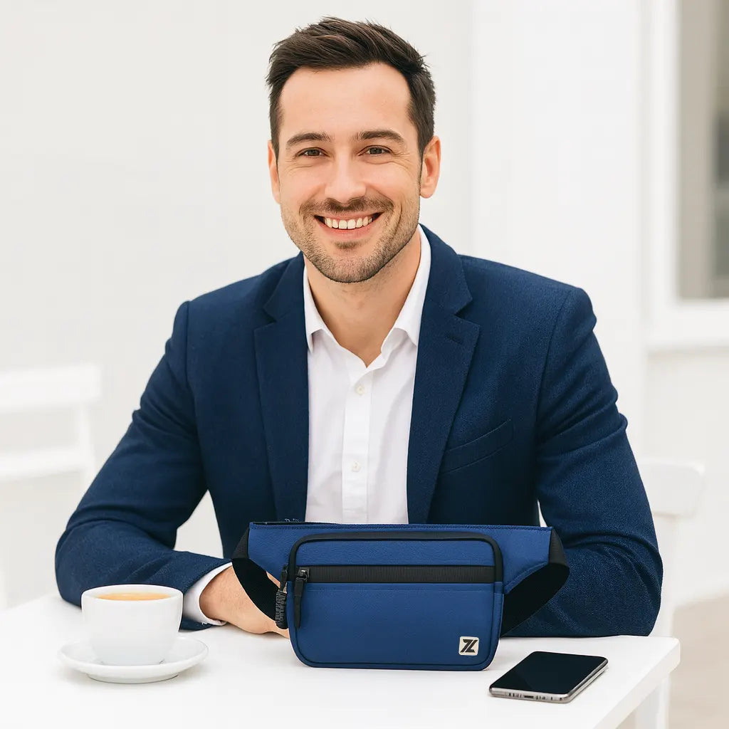 Loboza Safari Crossbody Bag - Navy Blue