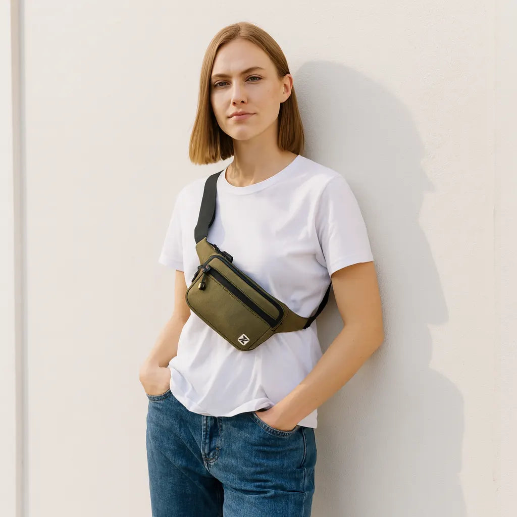 Loboza Safari Crossbody Bag - Olive Green