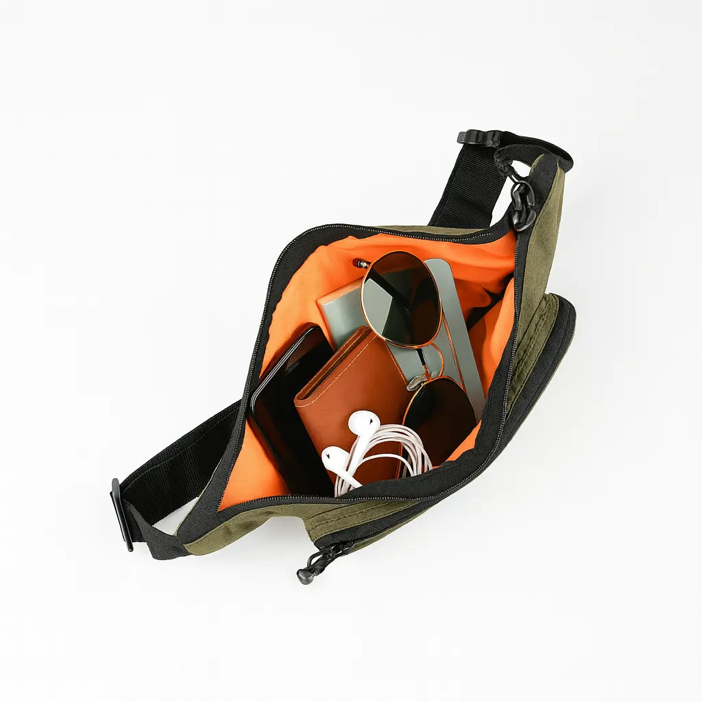 Loboza Safari Crossbody Bag - Olive Green