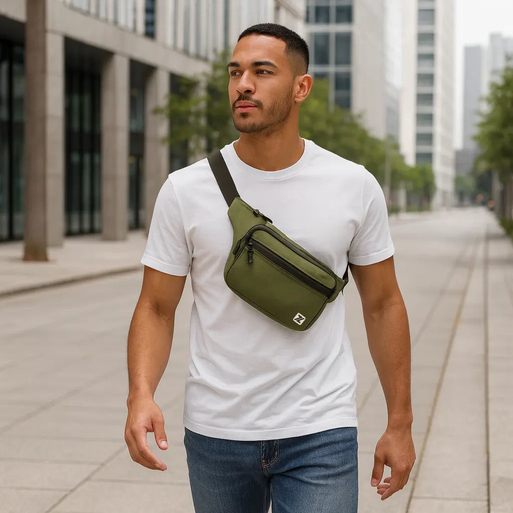 Loboza Safari Crossbody Bag - Olive Green