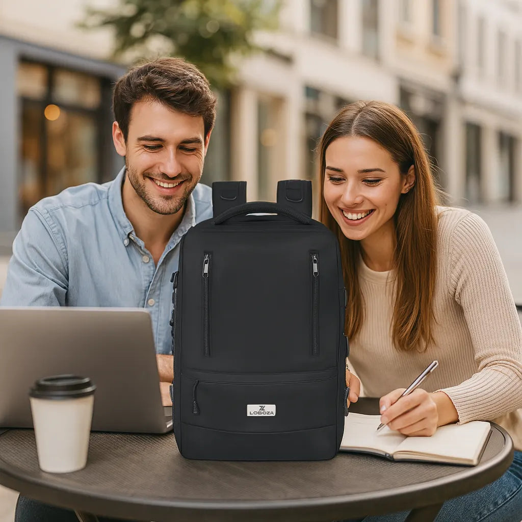 Loboza Nomad Clamshell Travelling Backpack - Black