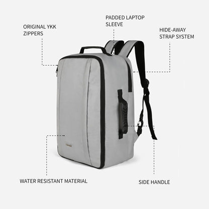 Loboza Dual-Mode Messenger Laptop Backpack- Light Gray