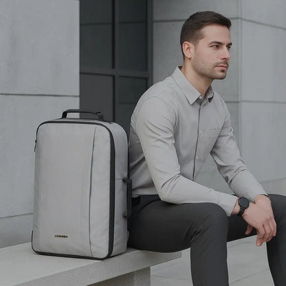 Loboza Dual-Mode Messenger Laptop Backpack- Light Gray