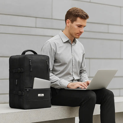 Loboza Nomad Clamshell Travelling Backpack - Black