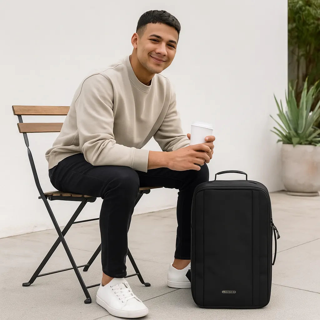 Loboza Dual-Mode Messenger Laptop Backpack- Black