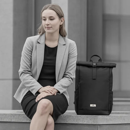 Loboza Explorer Roll-Top Backpack - Black
