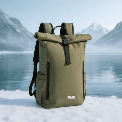 Loboza Explorer Roll-Top Backpack - Olive Green