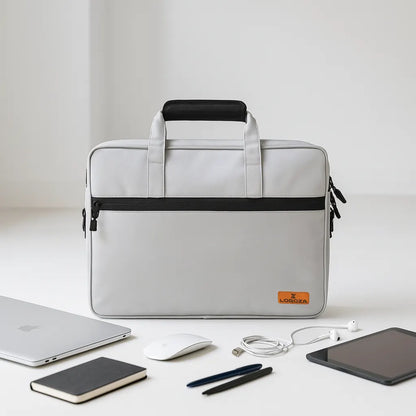 Loboza Laptop Messenger Bag in Light Gray