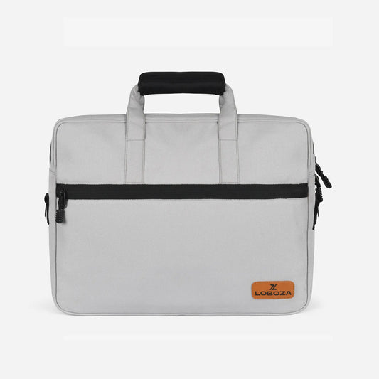 Loboza Laptop Messenger Bag in Light Gray