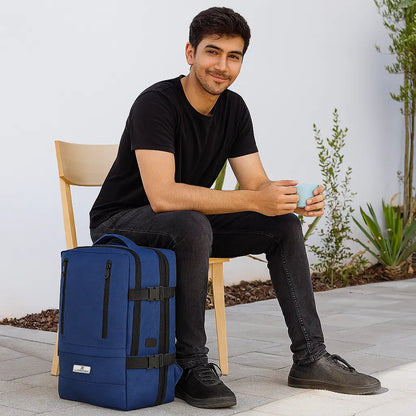 Loboza Nomad Clamshell Travelling Backpack - Navy Blue