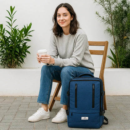 Loboza Nomad Clamshell Travelling Backpack - Navy Blue
