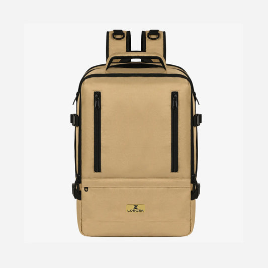 Loboza Nomad Clamshell Travelling Backpack - Khaki/Beige